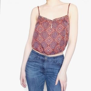 Boho Bohemian Flowy Red Patterned Shirt